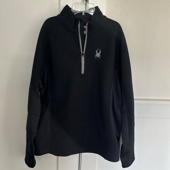 Spyder Men’s Outbound Black Jacket Outdoors Performance Fleece Lined Size L EUC - Picture 3 of 14
